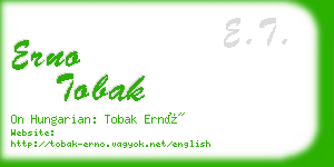 erno tobak business card